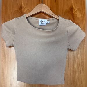 Princess Polly The Classic Cropped Tee Tan Size 0 - never worn